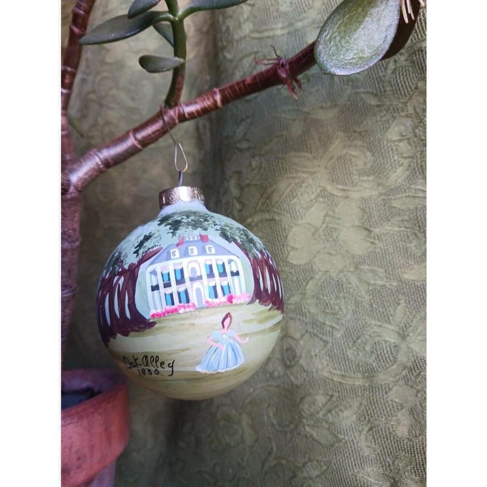 Lois Rebstock Oak Alley Plantation Hand Painted Ornament